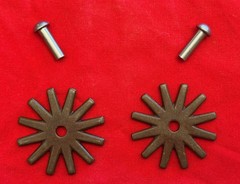 NEW/OLD STOCK 1 5/8″ 12-Point Pointed Tooth COWBOY VAQUERO SPUR ROWELS & PINS