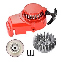 Alloy Pull Start Recoil Starter with Flywheel Replacement for 2 Stroke Red