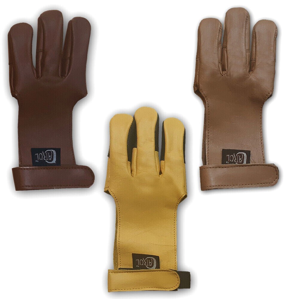 RECURVE/COMPOUND/LONGBOW TRADITIONAL ARCHERY LEATHER ARROW PULL SHOOTING GLOVE
