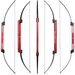 55″ Folding Bow & Arrow Set 55LB Aluminum Riser Archery Recurve Longbow Practice
