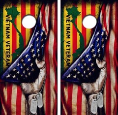 Vietnam Veteran Cornhole Board Wrap LAMINATED Wraps Decals Vinyl Sticker #4414