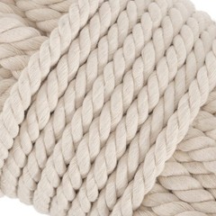 Cotton Rope 1/2 Inch x 164 Feet Milky Twisted 3-Strand – Great for Crafts, Tug