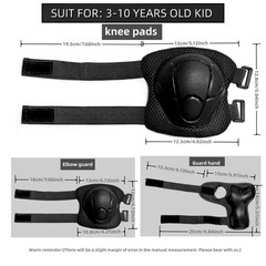 Kids Protective Gear Set SHENMOREN Knee Pads for 3-10 Years black