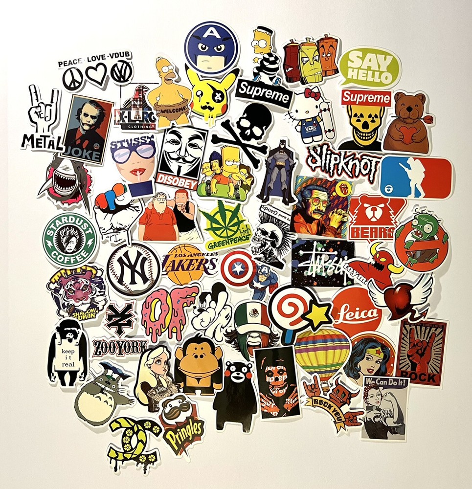 Lot 55 Random Vinyl Laptop Skateboard Stickers