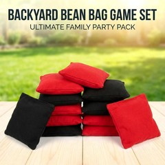 8-Pack Cornhole Bean Bags – 4 Black & 4 Red for Outdoor Games and Events