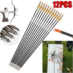 12PCS 31″ Fiberglass Arrows SP700 Archery Target Practice Compound Recurve Bows