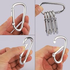 10 PCS Stainless Steel Carabiners Spring Snap Hooks Heavy Duty Keychain Clip NEW