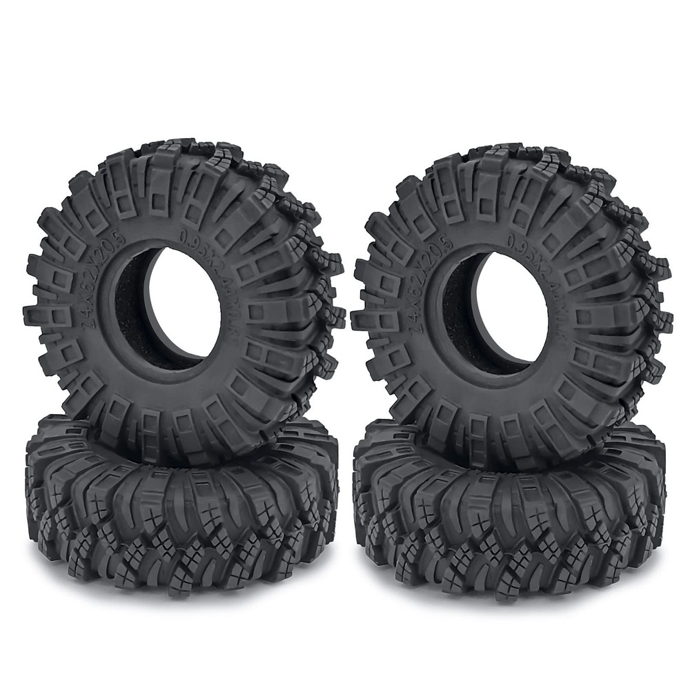 AXSPEED 4pcs 1.0inch Rubber Tires, RC Crawler Wheel Tires Tyres 62mm for 1/18…