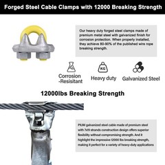 3/8 Steel Cable, 30Ft Wire Rope, 3/8″ Aircraft Cable with 7×19 Strands and