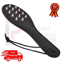 Genuine Cowhide Leather Spiked Paddle Belting Leather Slapper