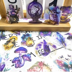 30Pcs Random PET Transparent Mystical Witchy Fantasy Magical Witchcraft Stickers