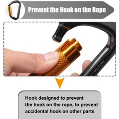 30KN Heavy Duty Auto Locking Climbing Carabiner Aluminum D Ring Clips Twist Lock
