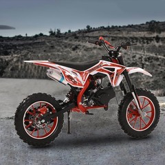NEW 49cc 2-Stroke Kids Dirt Bike – Gas-Powered Off-Road Mini Motorcycle (Red)