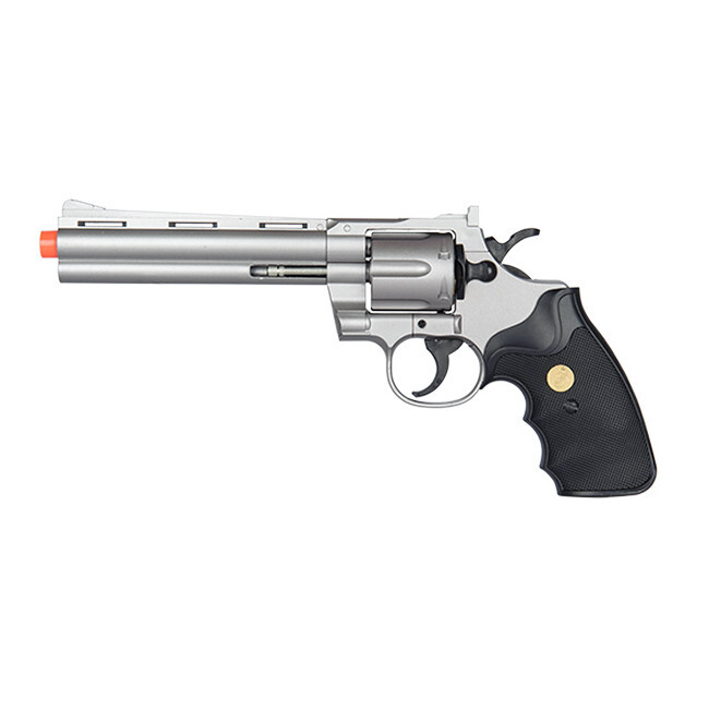 UKARMS Spring Airsoft Gun G36B Revolver Old West Silver
