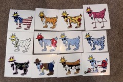 Goat USA Lot 12 Stickers Pizza Flamingo Life Guard $ Bags Smores Lax Controller+