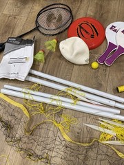 Sportcraft 5 Game Combo Set with Bag, Badminton, Paddleball, Frisbee, Net