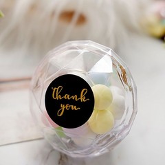 500 Black Gold 1.5″ Round Self Adhesive Thank You STICKERS DIY Crafts Labels