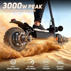 3000W Electric Scooter Foldable Up to 35 MPH & 70 Miles Adult Commuter E-Scooter
