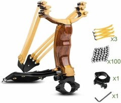 Professional High Velocity Catapult Wrist Rocket Hunting Slingshot +Rubber Band
