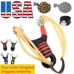 Heavy Duty Outdoor Durable Rubber Bands Slingshot Set Hunting Catapult Shooting