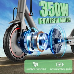 Adults Electric Scooter 8.5» Folding Teens E-Scooter Safe Commuter APP EScooter