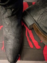 Dingo 12″ Slouch Men’s Western Boots Size 10 Distressed Black 15240 Vintage