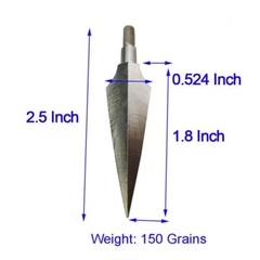 12Pcs Carbon Steel Arrowheads 150 Grain Broadheads Arrow Archery Hunting Target