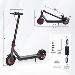 350W Adult Foldable Electric Scooter 15mph Max Speed Motor 8.5″ Tires 20M Range
