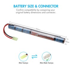 Tenergy 8.4V NiMH Airsoft 1600mAh & 3800mAh Battery Pack with Charger Option Lot