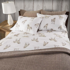 Rod’S Easy Rider Western Queen Sheet Set – Tan & Brown – 4 Piece Cotton