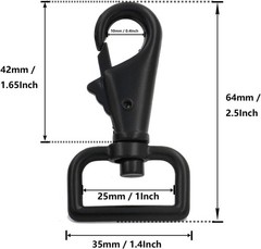 1» Swivel Trigger Tilt & Bump Thumb Knob Bolt Snap Hook Lobster Clasp for Dog L