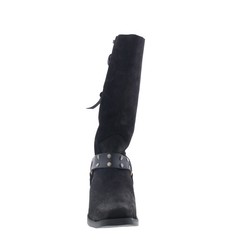 Dingo Bronco DI-2230 Mens Black Suede Pull On Cowboy Western Boots