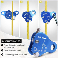 Climbing Ascender Rope Grab 8–13mm Rope Magnesium Alloy Self Locking 95g