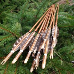 50pcs Archery Shafts 33in 35-40lbs Traditional Bamboo Arrows Target Kid Shooting