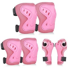 6 in 1 Kids 3-10 Years Knee Elbow Pads Protective Gear Set for Skating Cycling B