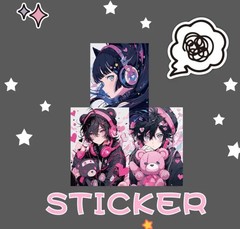 30Pcs Random Gothic Japanese Demoness Samurai Anime Girls Waterproof Stickers