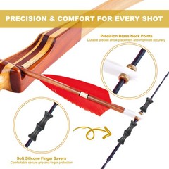 50 In Archery Bow String Replacement 12 Strands for Recurve Longbow Black-Orange