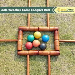 35’’ Deluxe Croquet Set, Six Player Croquette Game with Premium Wooden Mallets,