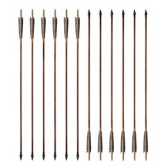 1 Dozen Hunting 33″ Recurve Bow Arrow Traditional Handmade Bamboo Arrows