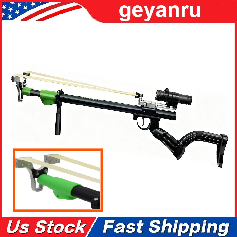 Powerful Slingshot Rifle W/Laser Aiming Portable Catapult Adult Outdoor Hunting