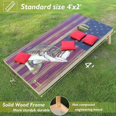 LED Cornhole Board Set 4×2 Waterproof Wood with RGB Lights & Bags