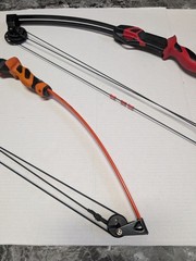 Barnett Compound Bow Set WildHawk Vertigo Orange Red Dual Limb Archery Youth