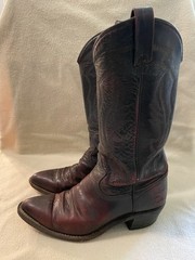 Texas Burgundy Red Leather Vintage Western Men’s Boots Size 8.5 D Made In USA