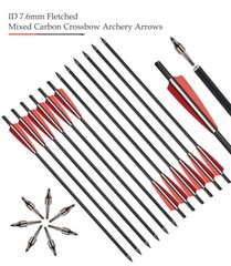 TOPARCHERY 20″ Crossbow Bolts Crossbow Arrows OD8.8mm for Archery Hunting-12PACK