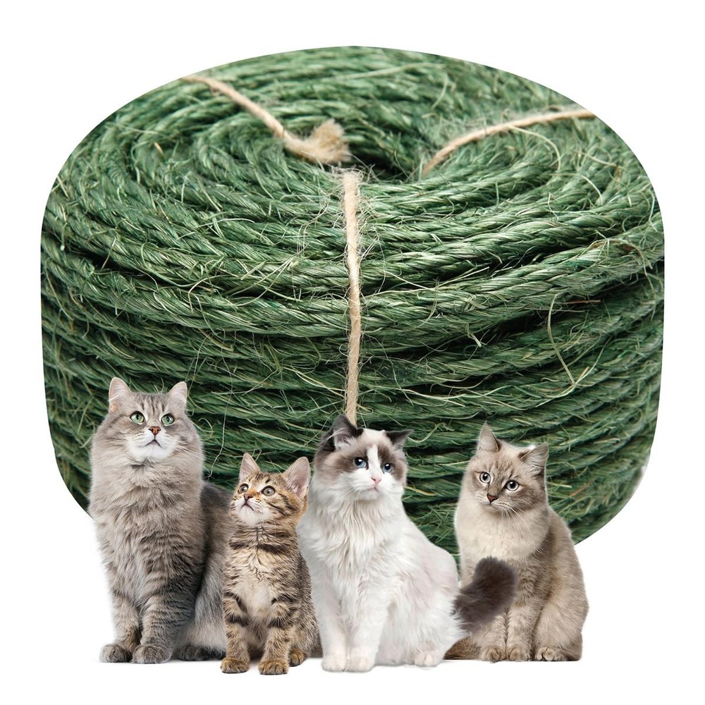 Green Sisal Rope 1/4 Inch by 49-Feet for Cat inch 49 feet, Color