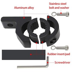 Motorcycle Bull Bar Mounting Bracket 2PCS Horizontal Light 2pcs Mini, Black