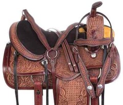 Premium Leather Western Barrel Racing Horse Saddle Tack Set Size 14″ to 18″