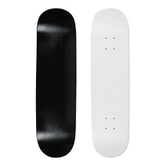 2 Blank Skateboard Decks Package 7.75″ Black and White