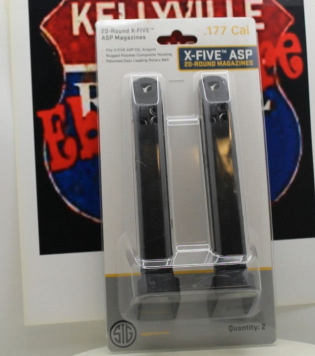 Sig Sauer X-Five Magazine 2 Pack .177 Caliber 20 Rounds AMPC-177-20X Cabnet