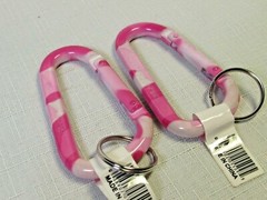 2X Camouflage Carabiners Pink 3″ Aluminum Carabiner D-Ring Key Chain GIRLS LADY
